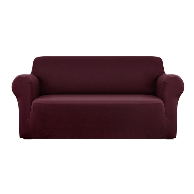 Artiss Sofa Cover Couch Covers 3 Seater Stretch Burgundy.