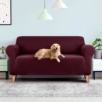 Artiss Sofa Cover Couch Covers 3 Seater Stretch Burgundy.