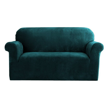 Artiss Sofa Cover Couch Covers 2 Seater Velvet Agate Green.