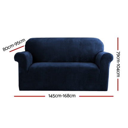 Artiss Sofa Cover Couch Covers 2 Seater Velvet Sapphire.