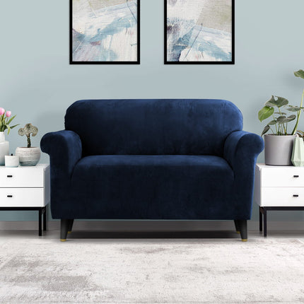 Artiss Sofa Cover Couch Covers 2 Seater Velvet Sapphire.