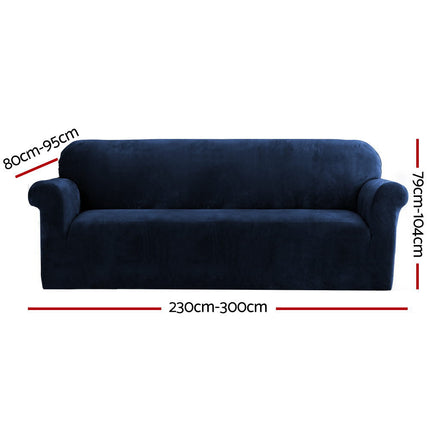 Artiss Sofa Cover Couch Covers 4 Seater Velvet Sapphire.