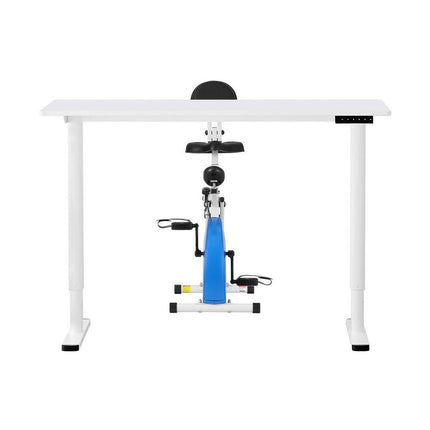 Artiss Under Desk Folding X-Bike with 120cm Automatic Standing Desk Magnetic Resistance White.