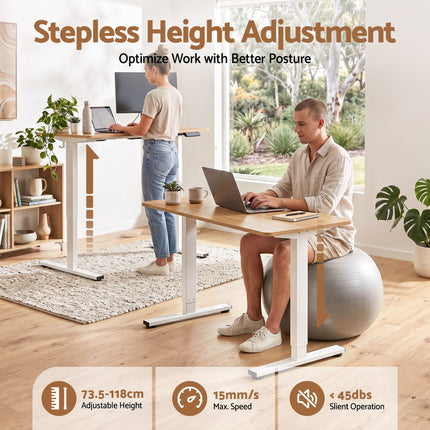 Artiss 100cm Standing Desk Treadmill Motorised Natural Wood