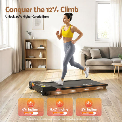 Artiss 100cm Standing Desk Treadmill Motorised Natural Wood