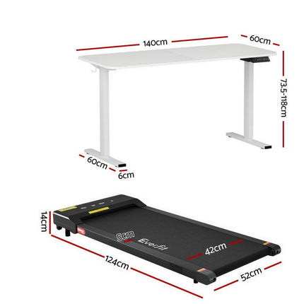 Artiss Electric Treadmill with 120cm Automatic Standing Desk Walking Pad 360mm.