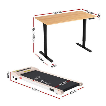 Artiss Electric Treadmill with 120cm Automatic Standing Desk Walking Pad 360mm.