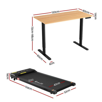Artiss Electric Treadmill with 120cm Automatic Standing Desk Walking Pad 360mm.