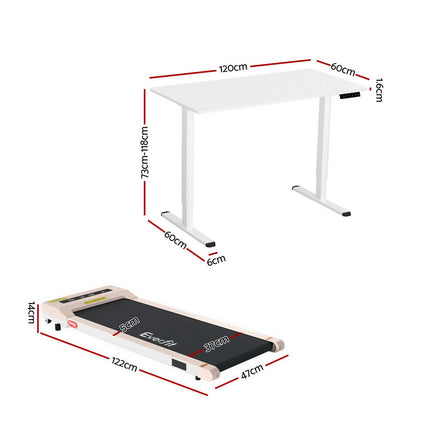 Artiss Treadmill with 120cm Automatic Standing Desk Electric Walking Pad.