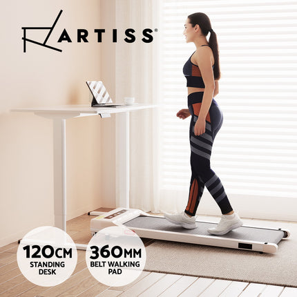 Artiss Treadmill with 120cm Automatic Standing Desk Electric Walking Pad.