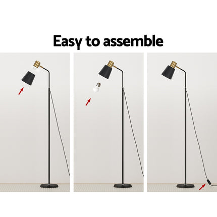 Artiss Floor Lamp LED Light Stand Modern Home Living Room Office Reading Black.