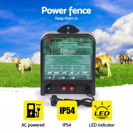 XSTOP Electric Fence Energiser 5J 220-240V 120km.