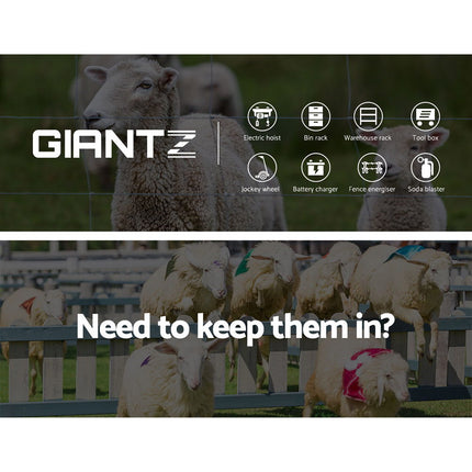 Giantz Fence Energiser 8KM Solar Powered Electric 500M Poly Wire Insulator.