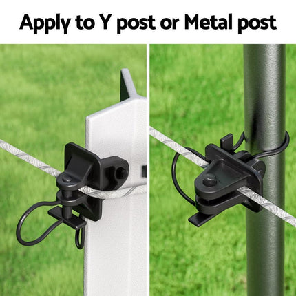 Giantz Electric Fence Insulators 200pcs Pinlock Black.