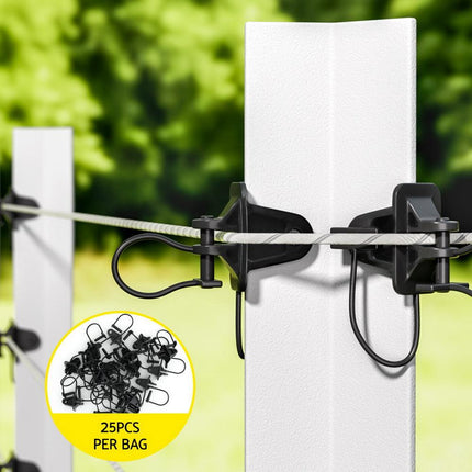 Giantz Electric Fence Insulators 200pcs Pinlock Black.