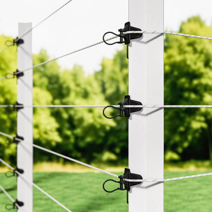 Giantz Electric Fence Insulators 200pcs Pinlock Black.