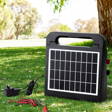 Giantz 5km Electric Fence Energiser Solar Energizer Charger Farm Animal 0.15J.