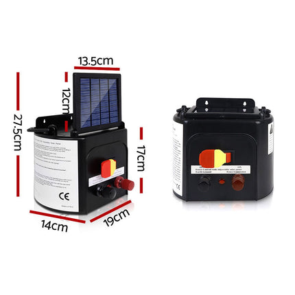 Giantz Fence Energiser 5KM Solar Powered 0.15J Electric Fencing Charger.