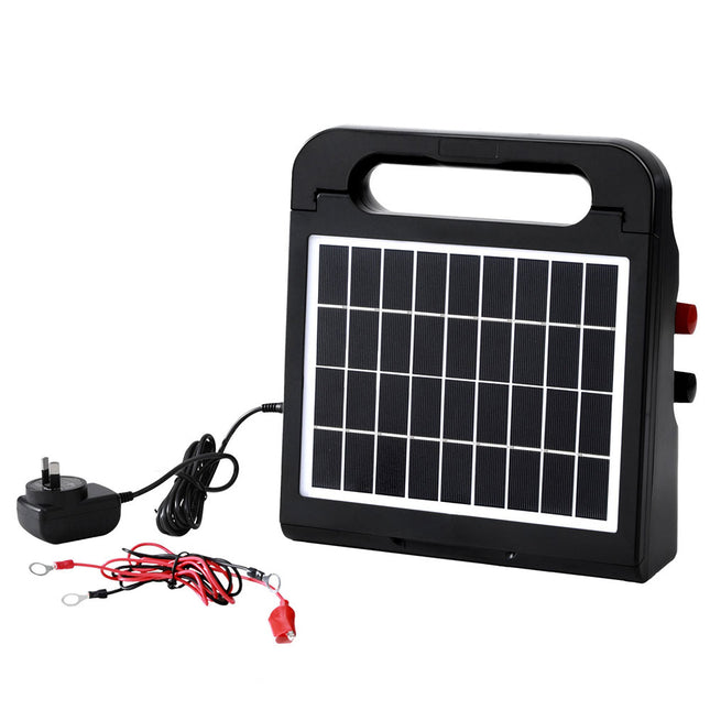 Giantz 10km Electric Fence Energiser Solar Energizer Charger Farm Animal 0.3J.