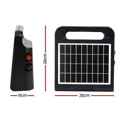 Giantz 10km Electric Fence Energiser Solar Energizer Charger Farm Animal 0.3J.