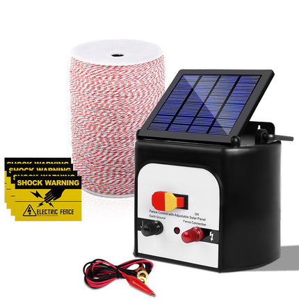 Giantz Fence Energiser 8KM Solar Powered Electric 2KM Poly Wire.
