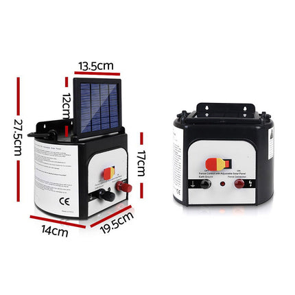 Giantz Fence Energiser 8KM Solar Powered 0.3J Electric Fencing Charger.