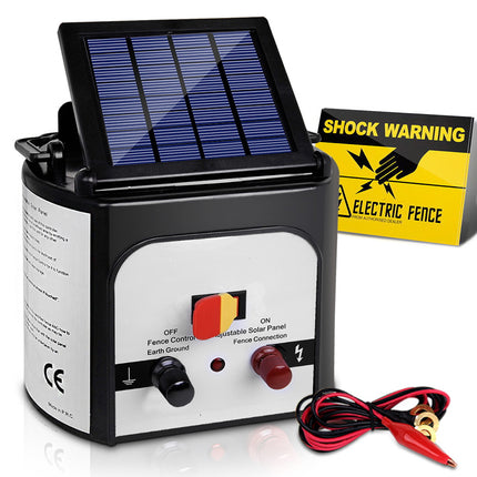 Giantz Fence Energiser 8KM Solar Powered 0.3J Electric Fencing Charger.