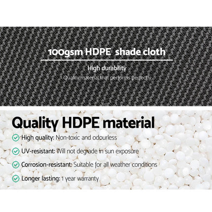 Instahut 50% Shade Cloth 1.83x10m Shadecloth Wide Heavy Duty White.