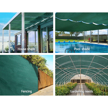 Instahut 30% Shade Cloth 1.83x20m Shadecloth Wide Heavy Duty Green.