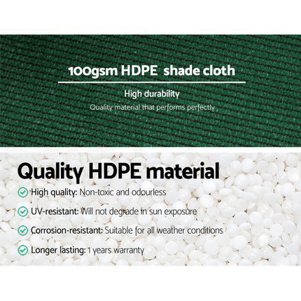 Instahut 50% Shade Cloth 1.83x30m Shadecloth Sail Heavy Duty Green.