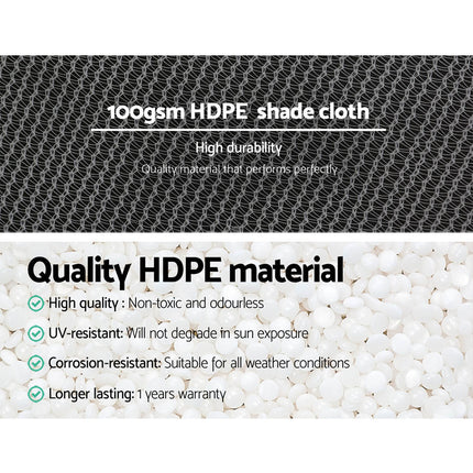 Instahut 50% Shade Cloth 1.83x30m Shadecloth Wide Heavy Duty White.