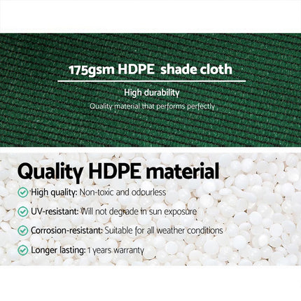 Instahut 70% Shade Cloth 1.83x30m Shadecloth Sail Heavy Duty Green.