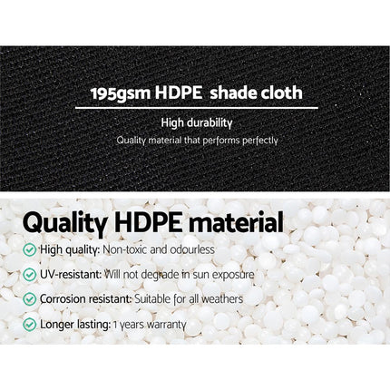 Instahut 90% Shade Cloth 1.83x30m Shadecloth Sail Heavy Duty Black.