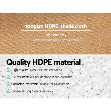 Instahut 50% Shade Cloth 1.83x50m Shadecloth Sail Heavy Duty Beige.