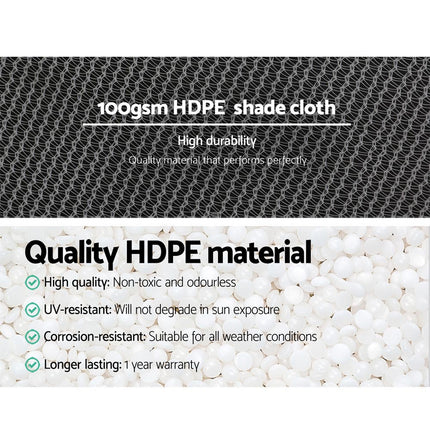 Instahut 50% Shade Cloth 3.66x10m Shadecloth Wide Heavy Duty White.