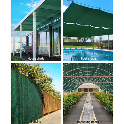 Instahut 90% Shade Cloth 3.66x10m Shadecloth Sail Heavy Duty Green.