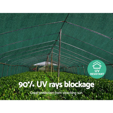 Instahut 90% Shade Cloth 3.66x10m Shadecloth Sail Heavy Duty Green.