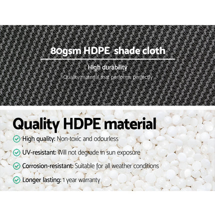 Instahut 30% Shade Cloth 3.66x10m Shadecloth Wide Heavy Duty White.