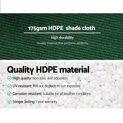 Instahut 70% Shade Cloth 3.66x20m Shadecloth Sail Heavy Duty Green.
