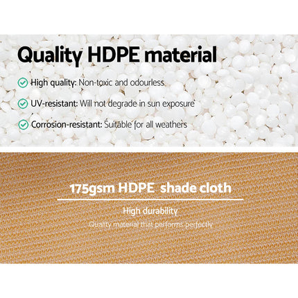 Instahut 70% Shade Cloth 3.66x30m Shadecloth Sail Heavy Duty Beige.
