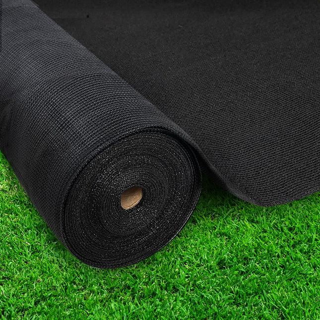 Instahut 30% Shade Cloth 3.66x30m Shadecloth Wide Heavy Duty Black.