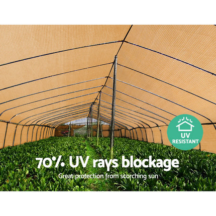 Instahut 70% Shade Cloth 1.83x20m Shadecloth Sail Heavy Duty Beige.