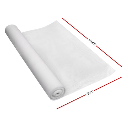 Instahut 50% Shade Cloth 1.83x50m Shadecloth Garden White.