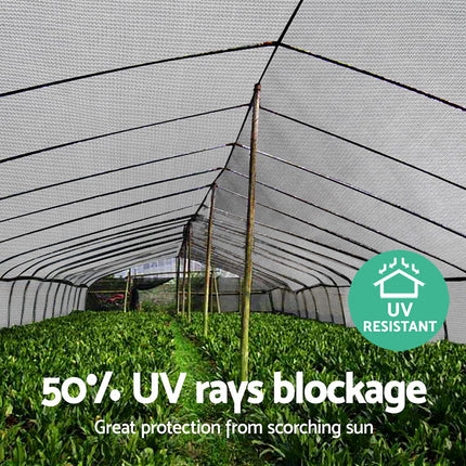 Instahut 50% Shade Cloth 1.83x50m Shadecloth Garden White.