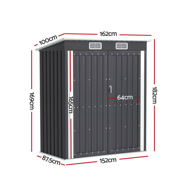 Giantz Garden Shed 1.62x1M Outdoor Storage Tool Workshop House Shelter.