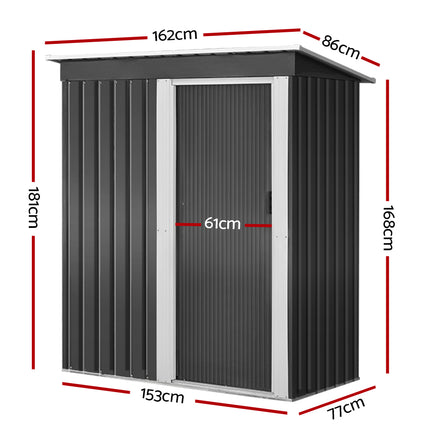 Giantz Garden Shed 1.62x0.86M Sheds Outdoor Storage Tool Workshop House Shelter Sliding Door.