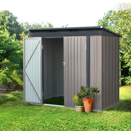 Giantz Garden Shed 1.95x1.31M Sheds Outdoor Storage Steel Workshop House Tool Double Door.