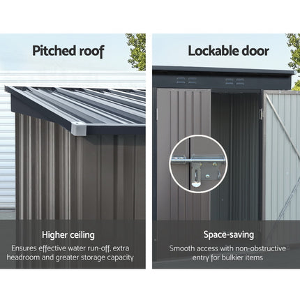Giantz Garden Shed 1.95x1.31M Sheds Outdoor Storage Steel Workshop House Tool Double Door.