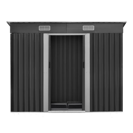 Giantz Garden Shed 2.38x1.31M w/Metal Base Sheds Outdoor Storage Tool Workshop Sliding Door.