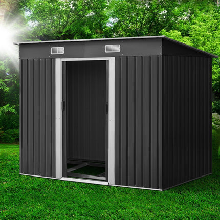 Giantz Garden Shed 2.38x1.31M w/Metal Base Sheds Outdoor Storage Tool Workshop Sliding Door.